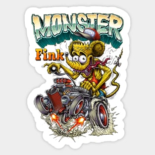 Monster Fink Dragster Hotrod Sticker